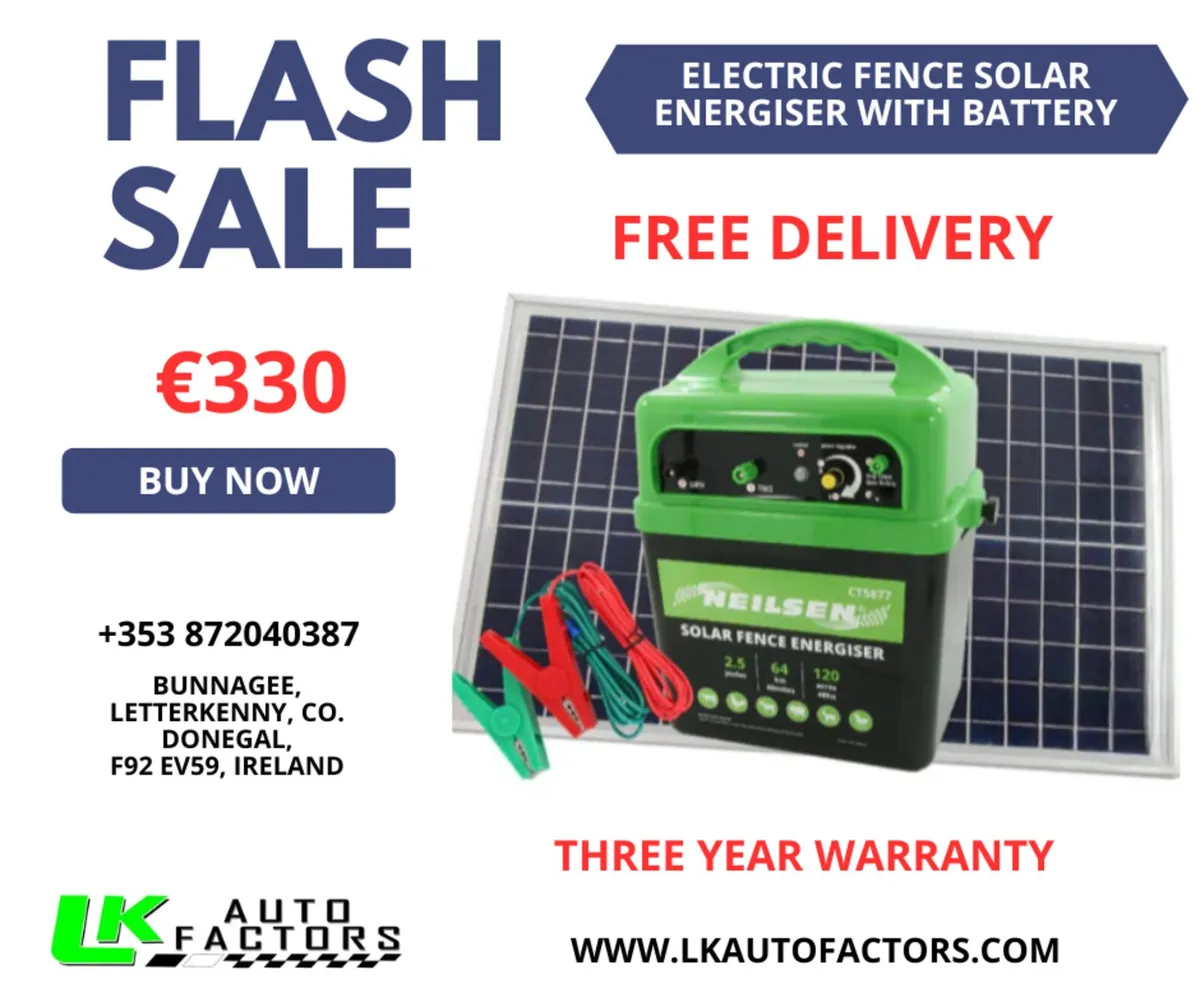 Electric Fence Solar Energiser With Battery | Powe - Image 4
