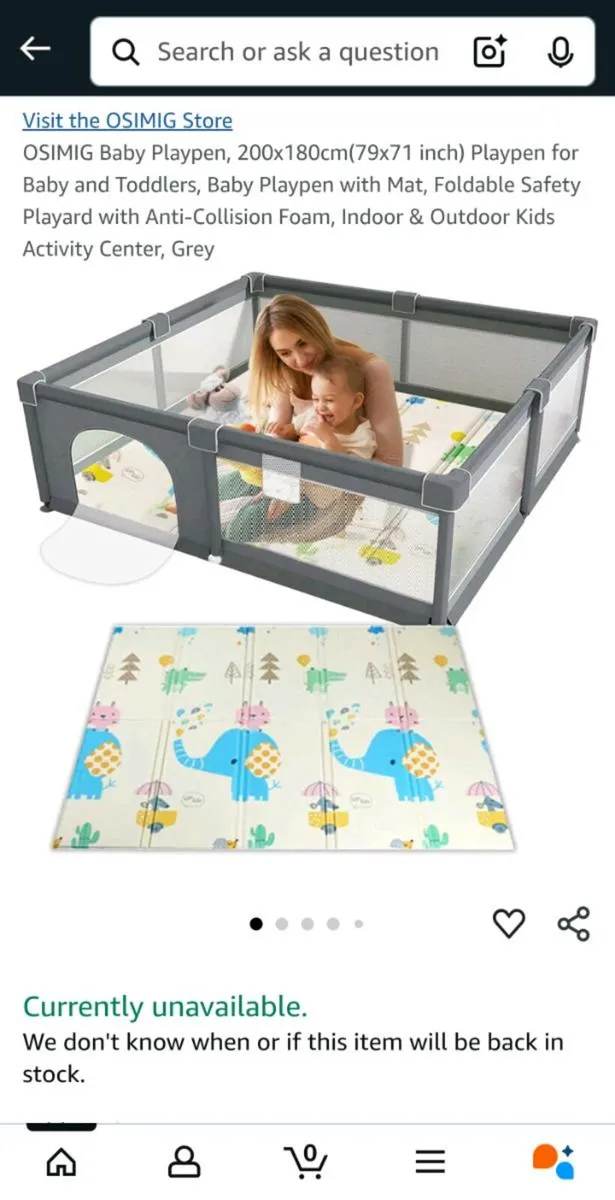 OSIMIG Baby Playpen, 200x180cm - Image 1
