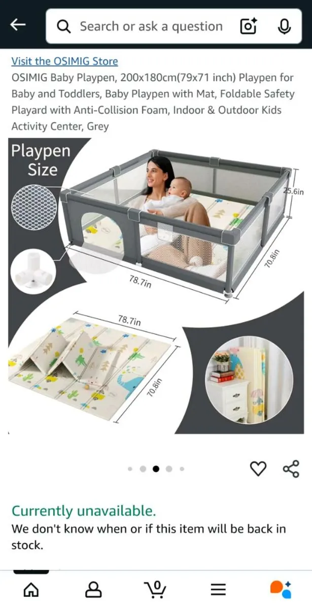 OSIMIG Baby Playpen, 200x180cm - Image 2