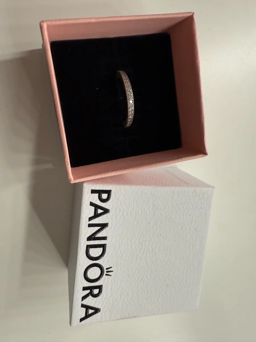 Pandora Sparkle & Hearts Ring Size 50 - Image 1