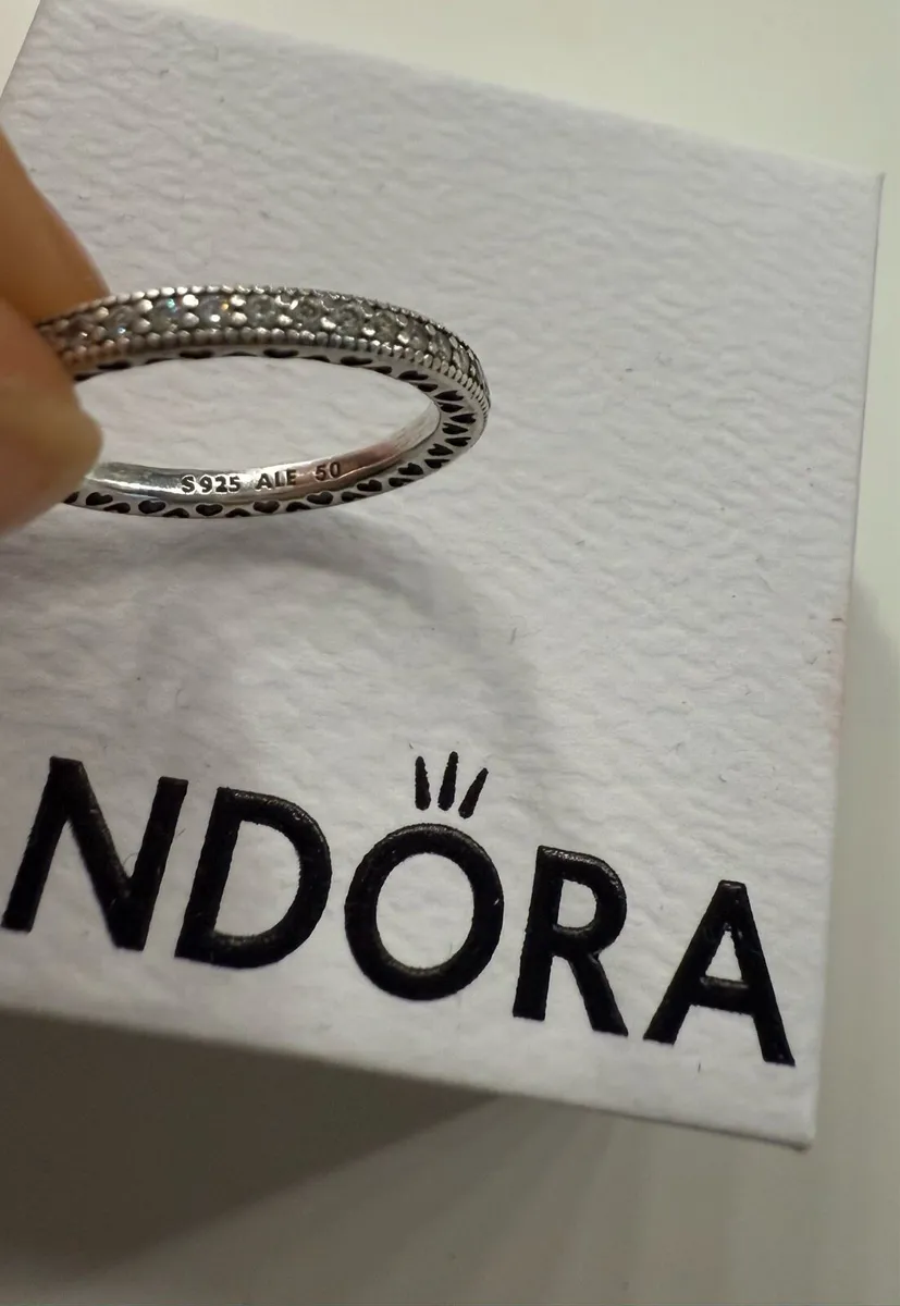 Pandora Sparkle & Hearts Ring Size 50 - Image 3