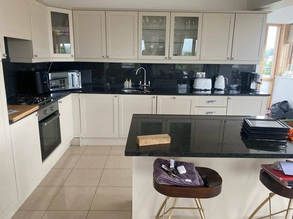 Large black marble kitchen counter and island top - Image 1