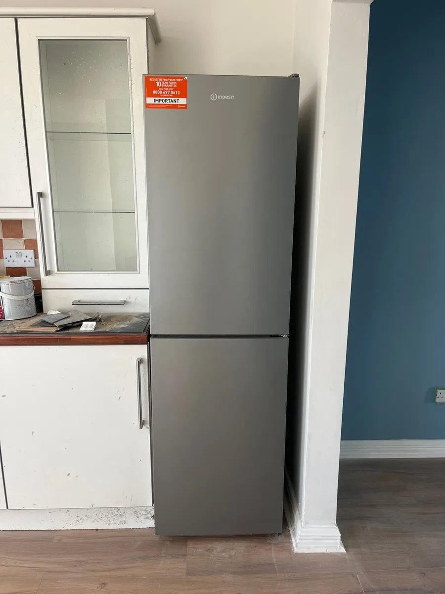 Brand New Indesit Fridge Freezer in Silver - Image 1