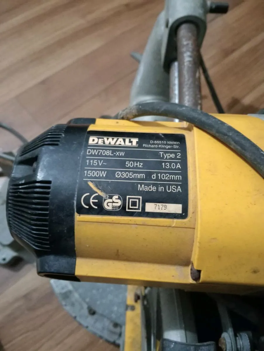 DeWalt DW708 Mitre 110v saw parts or repair - Image 2