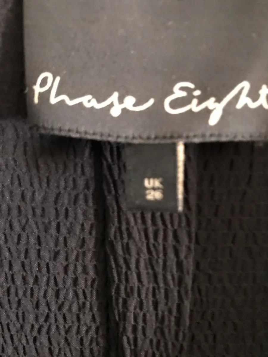 Phase-Eight fine waffle/crepe black tunic top with pockets - Image 3