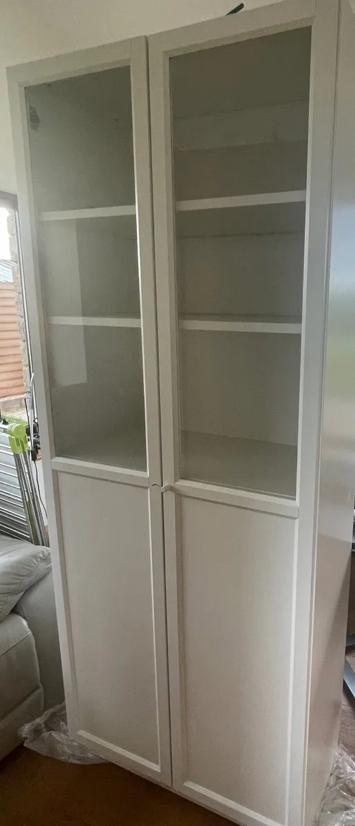2 Billy bookcase, Glass TV stand & Study Desk - Image 2