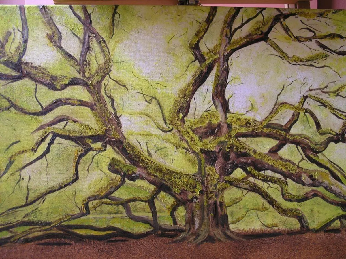 Big Tree painting ,  acrylics on canvas  70 x 50 c