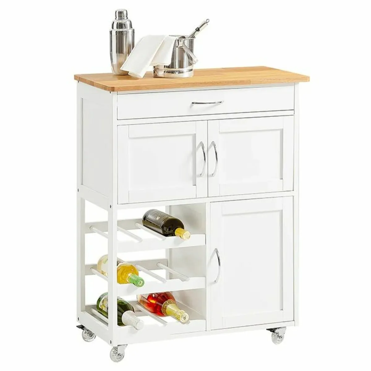 Mini Kitchen Island on wheels steel or wooden top - Image 2