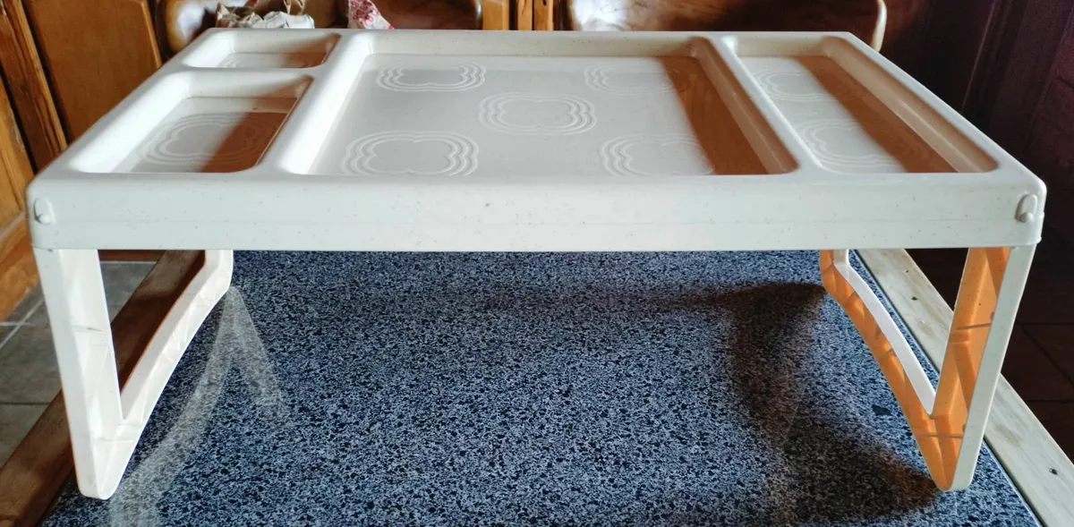 PLASTIC LIGHTWEIGHT FOLDABLE SERVING TRAY (USED). - Image 1