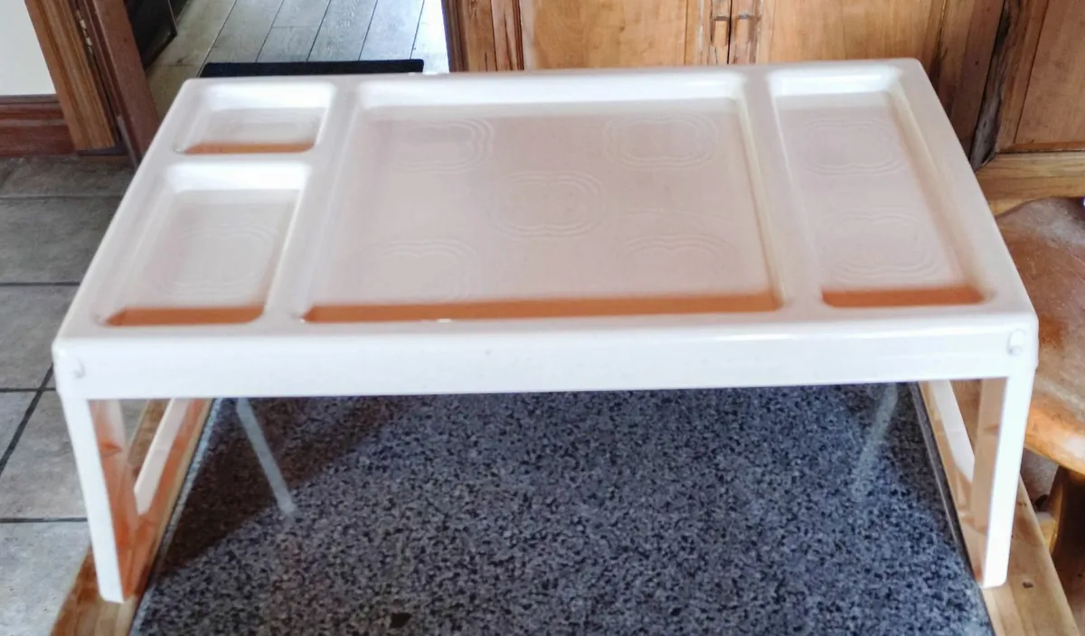 PLASTIC LIGHTWEIGHT FOLDABLE SERVING TRAY (USED). - Image 2