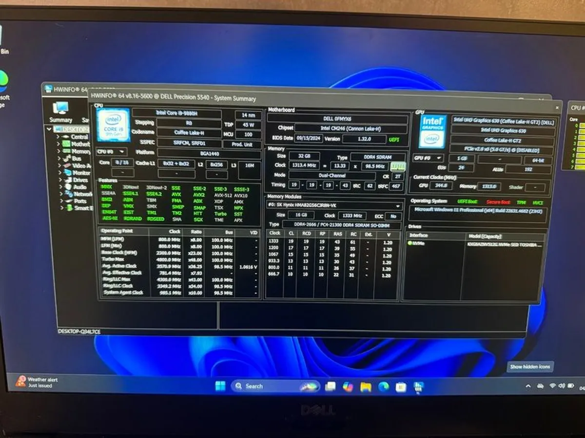 Dell Precision 5540 Laptop I9/32gb/512ssd/igzo/nvidia - Image 2
