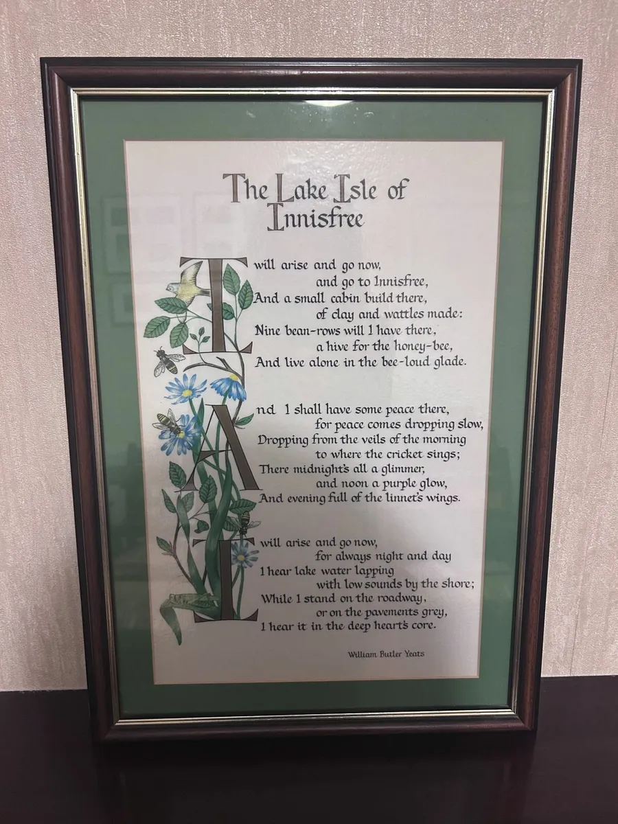 Picture of the poem the Lake Isle of Innisfree
