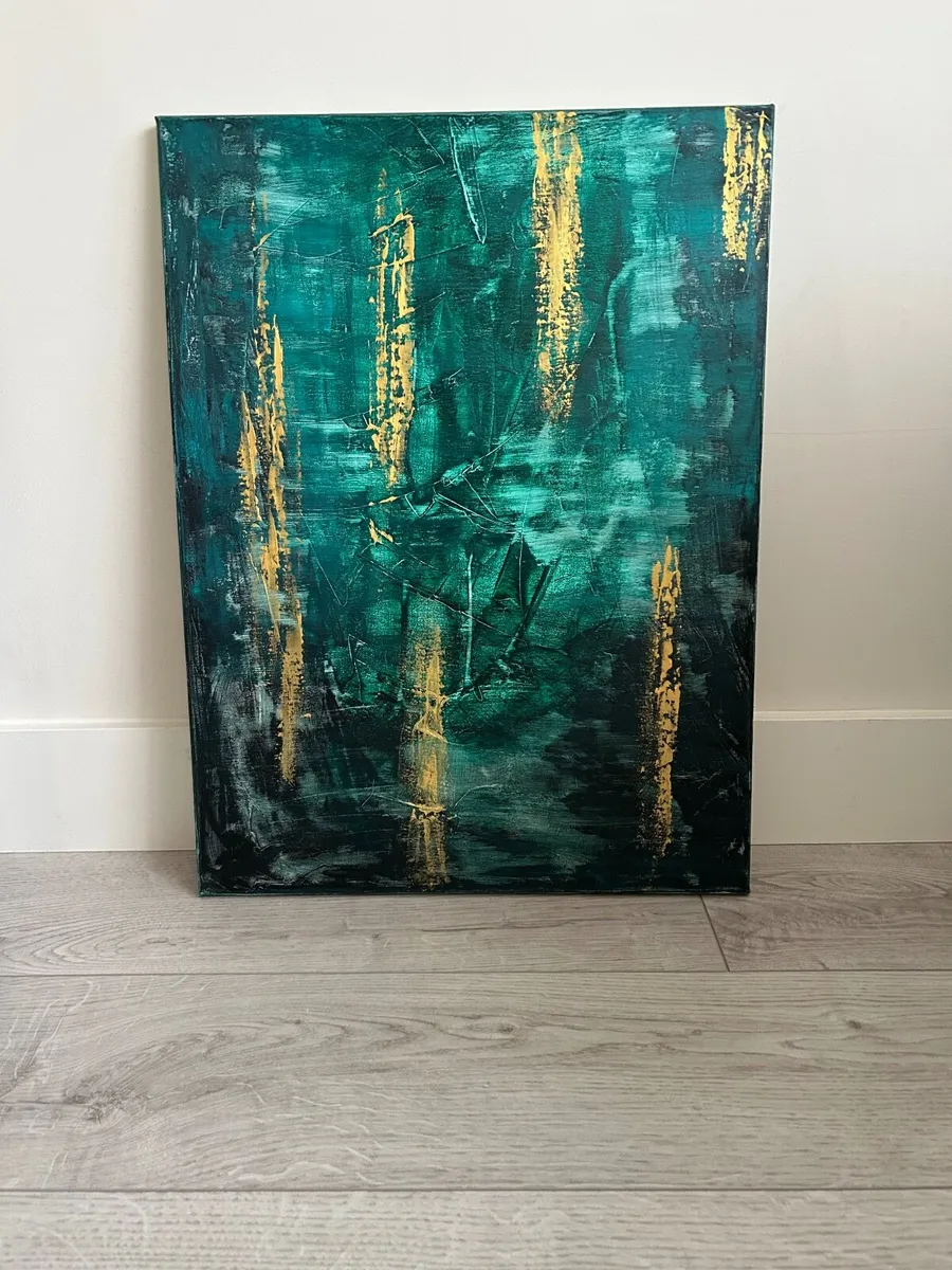 Original abstract green painting - Image 1