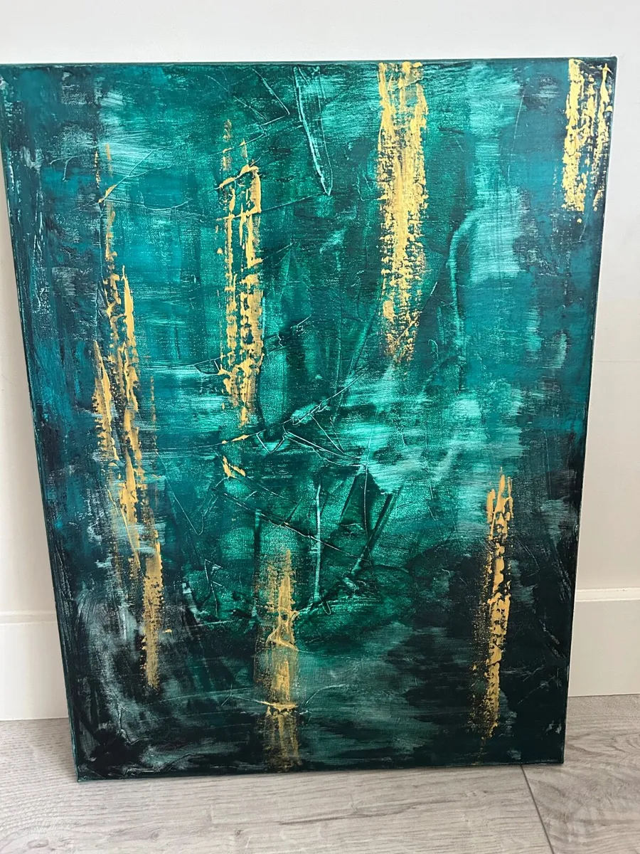 Original abstract green painting - Image 2