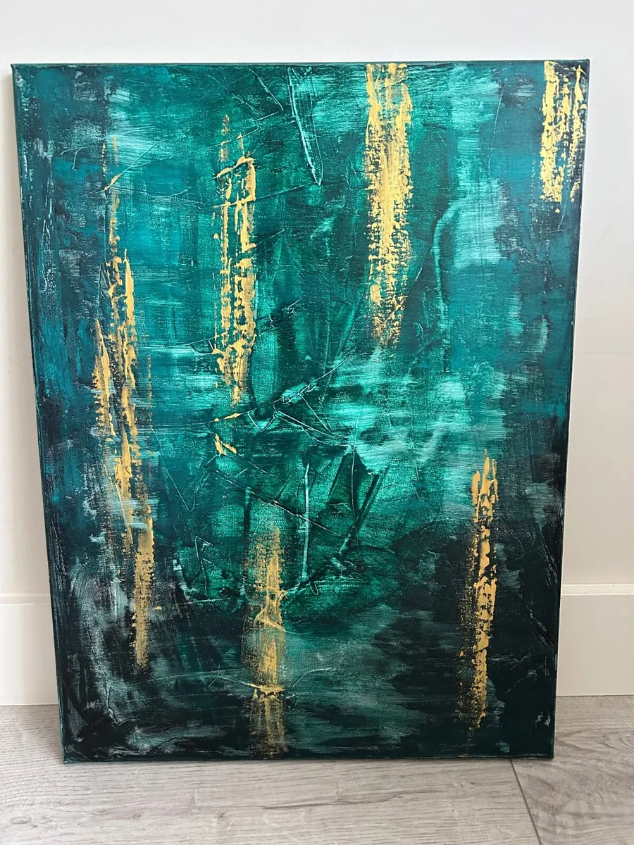 Original abstract green painting - Image 3