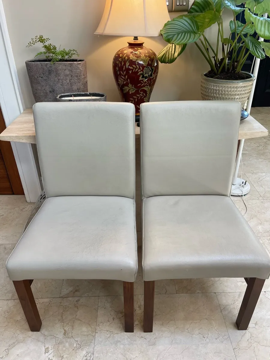 2 x Genuine Leather Kitchen Dining Chairs -Deliver