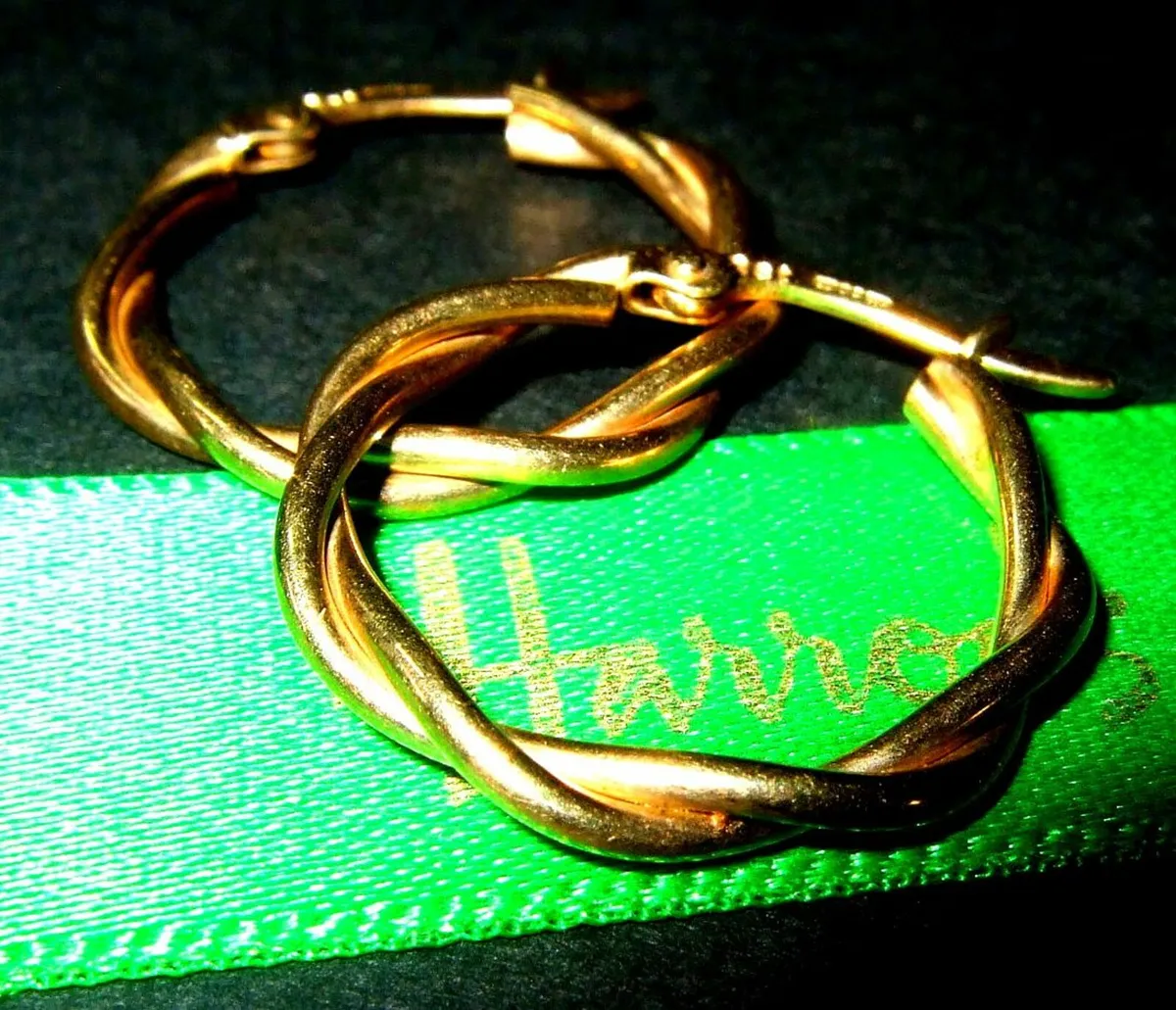 Hallmarked 9ct Gold Hoops-Vintage - Image 3
