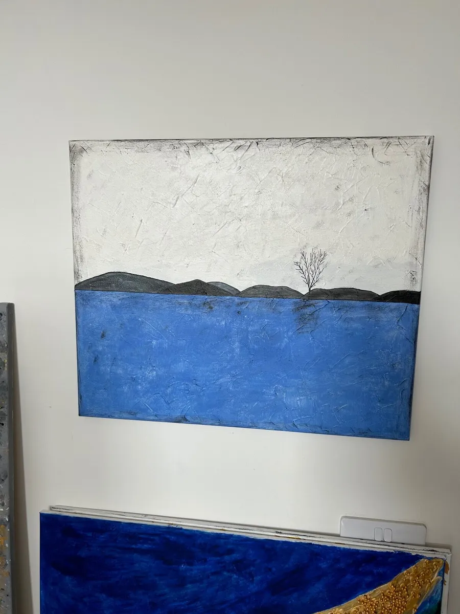 Blue landscape painting - Image 1