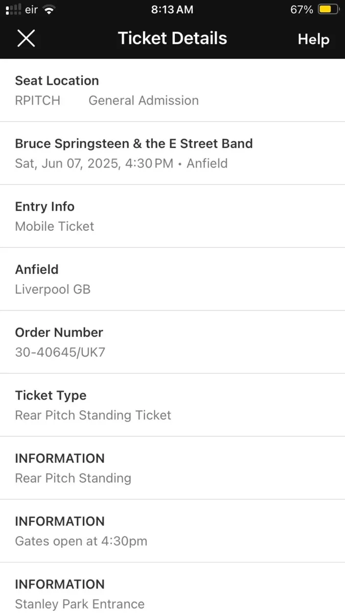 Bruce Springsteen Concert ticket - Image 1
