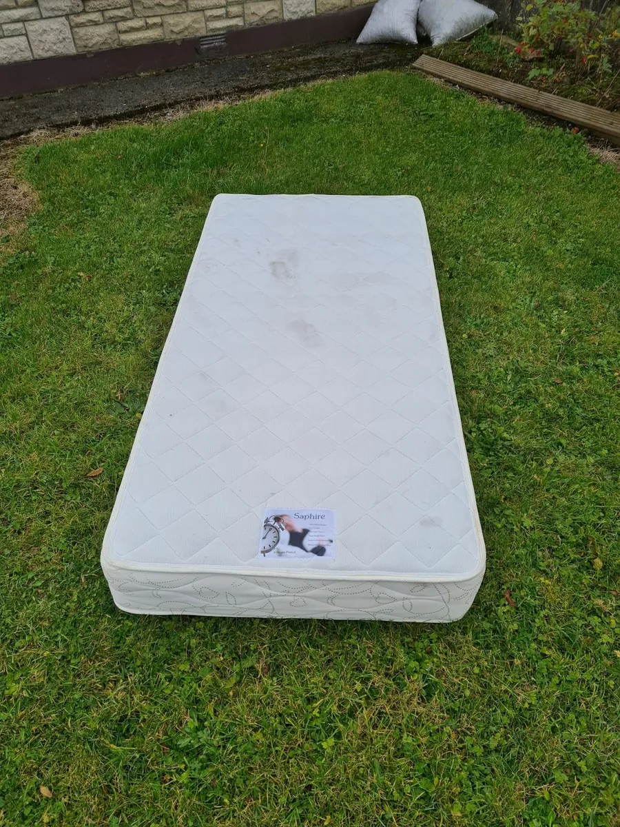 Single Pine bed and mattress - Image 2
