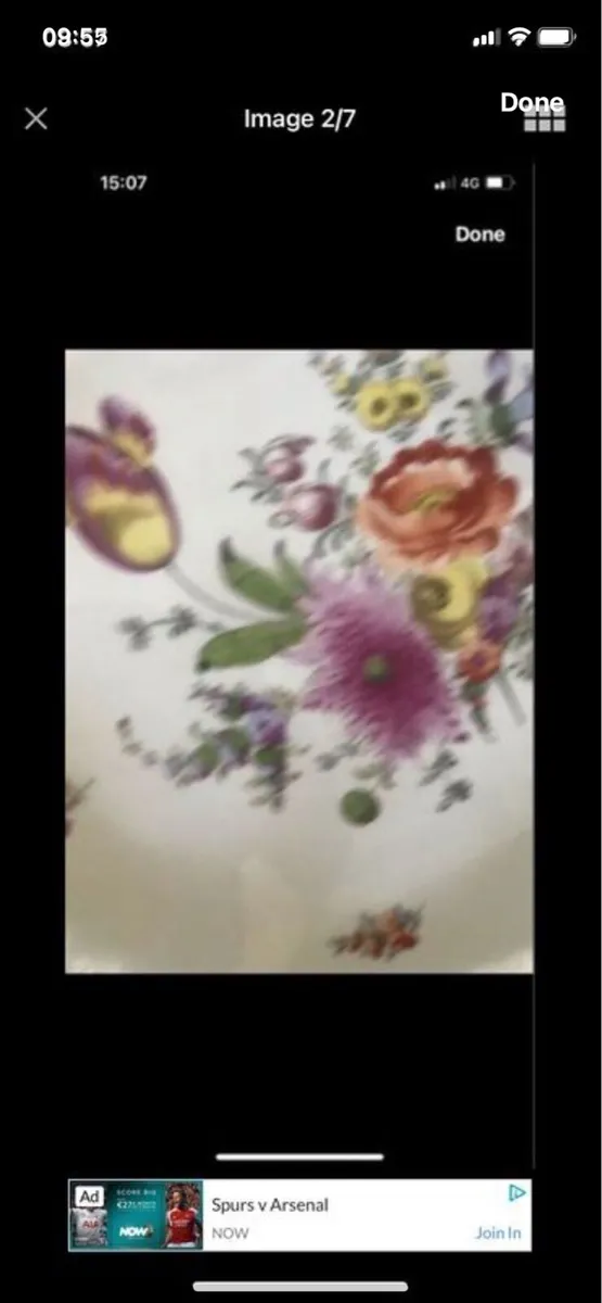 Large Hand Painted Meissen Dish - Image 2