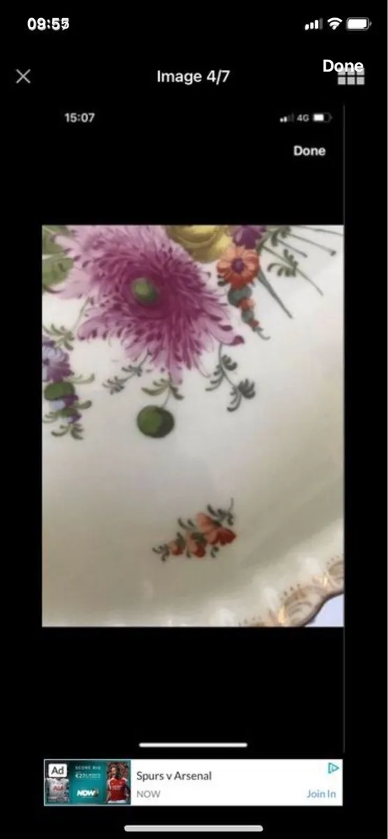 Large Hand Painted Meissen Dish - Image 4