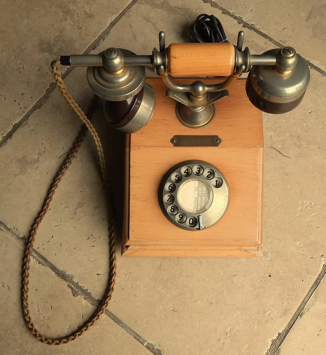 Reproduction of Vintage Rotary Dial Phone in Wood - Image 4