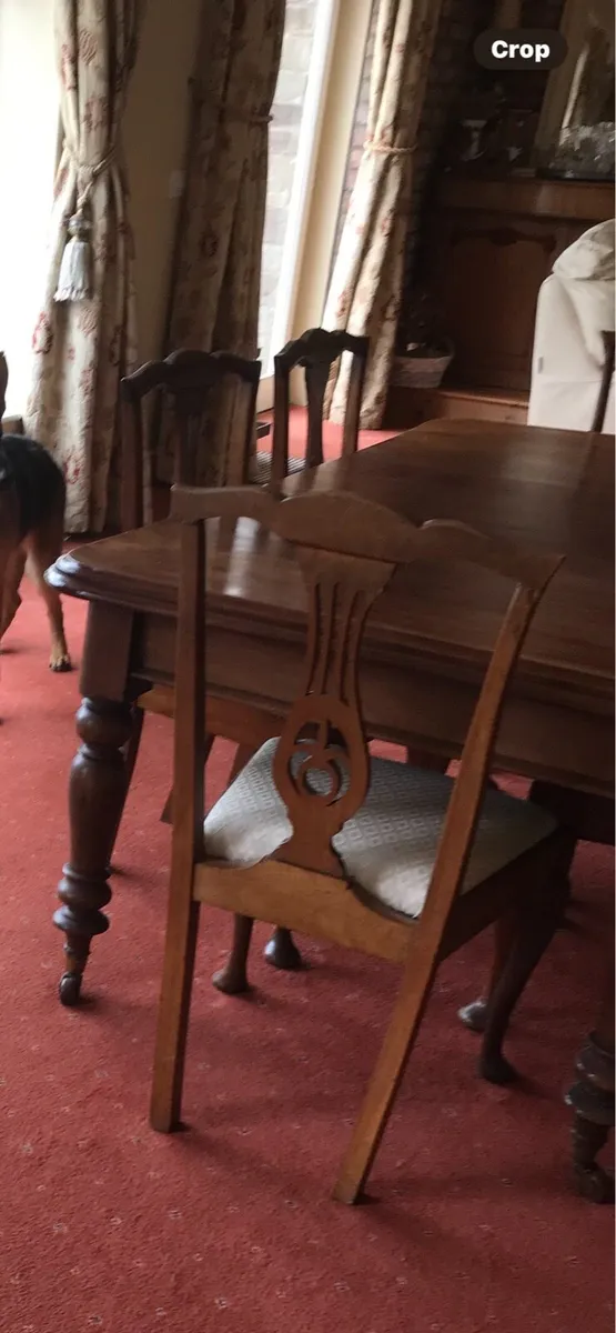 Mahogany table & six chairs - Image 2