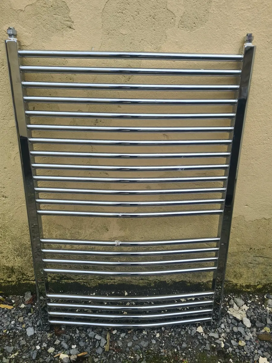 Chrome heated towel rail
