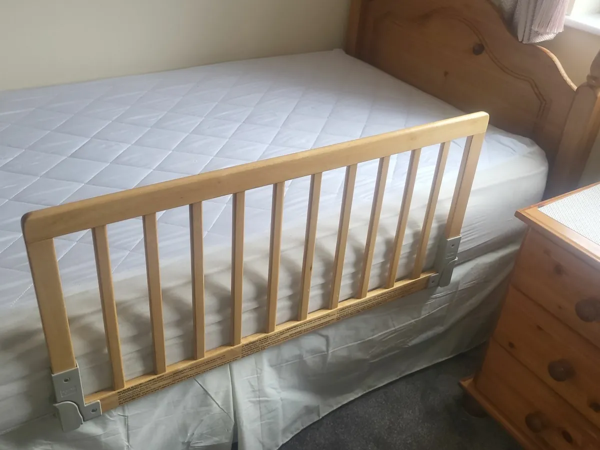 Wooden Bedguard/ Rail (Natural Wood) - Image 1