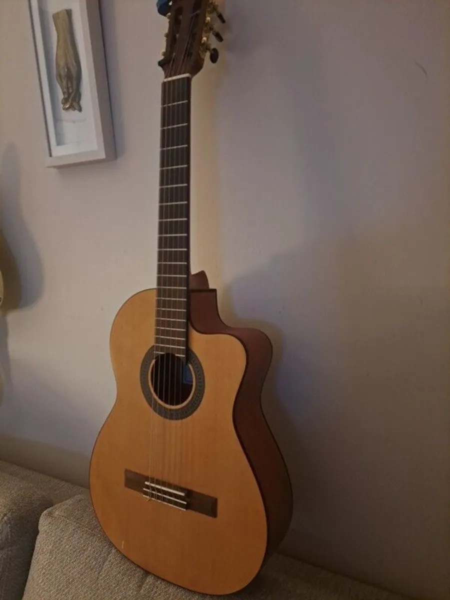nylon string Salvador Cortez Electro-Acoustic guitar - Image 2