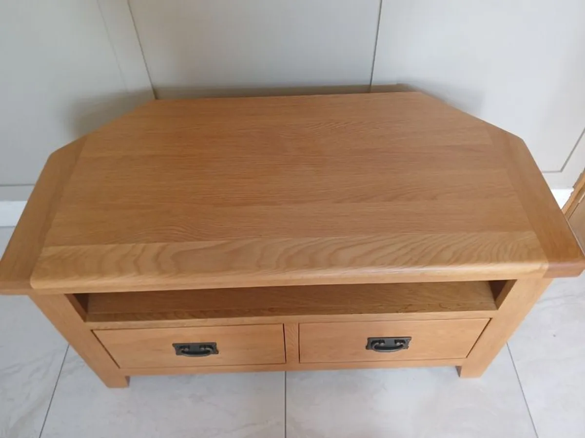 Matching tv unit, coffee table and lamp table for sale - Image 2