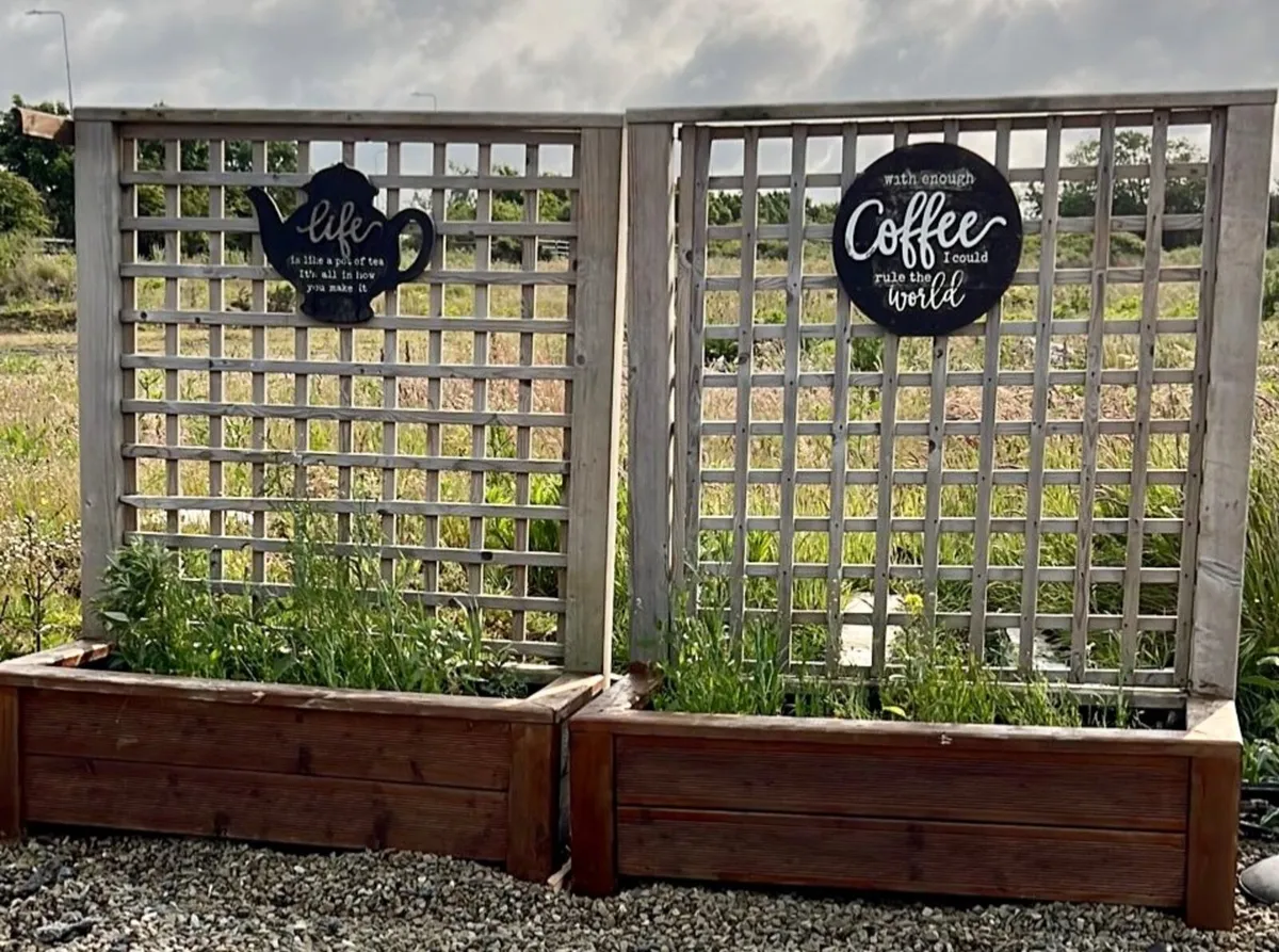 2 Raised garden bed with trellis - Image 1