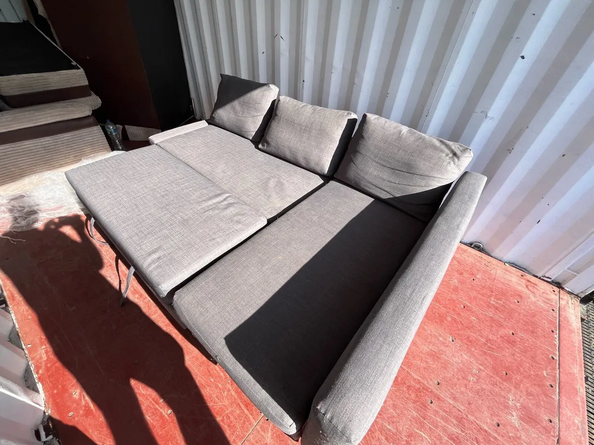 IKEA grey corner sofa bed delivery available - Image 2