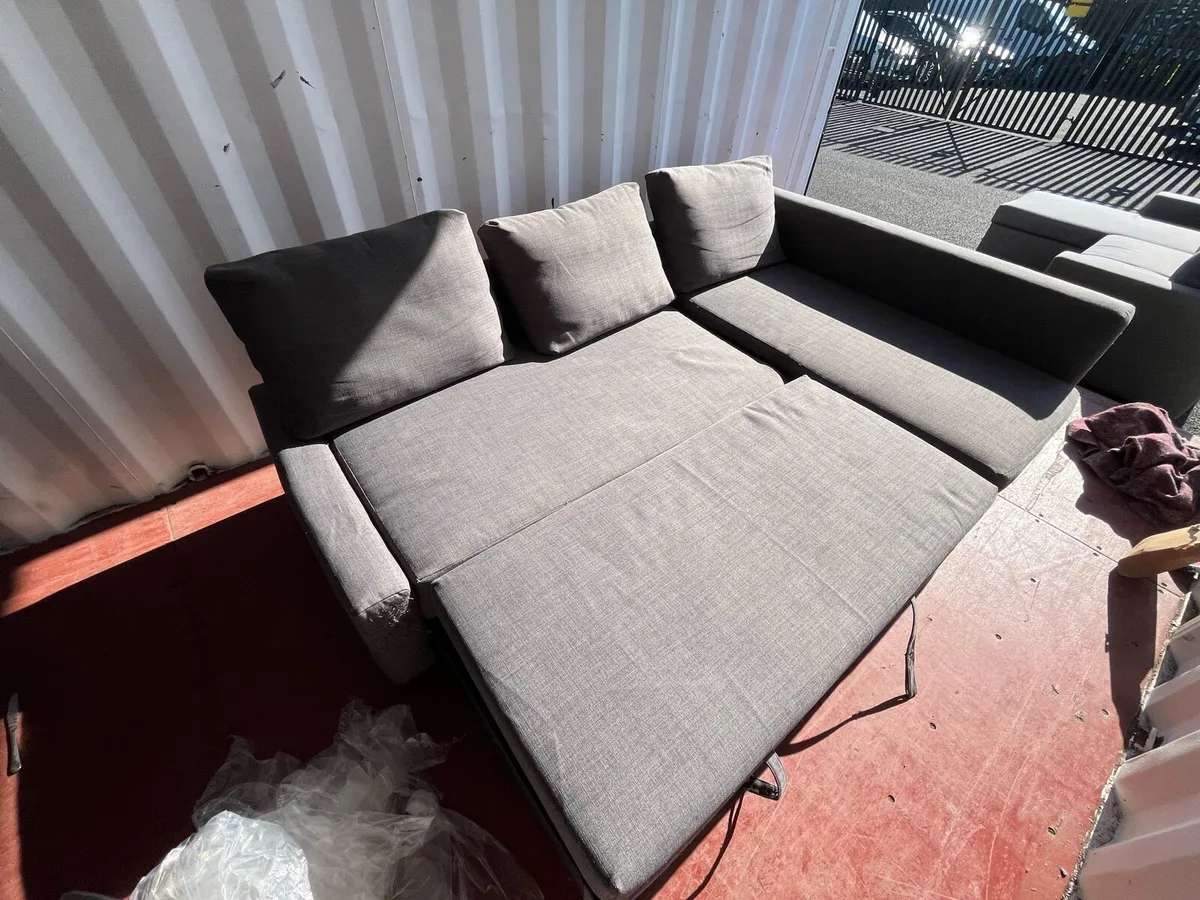 IKEA grey corner sofa bed delivery available - Image 3