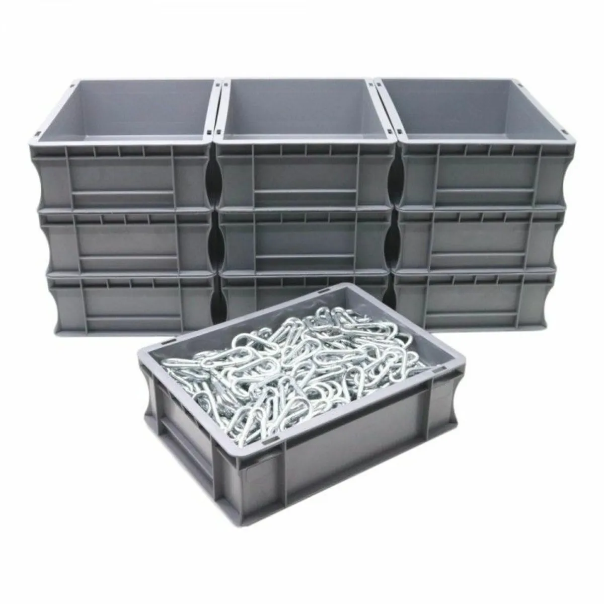 Pack of 10 heavy duty storage boxes - Image 1