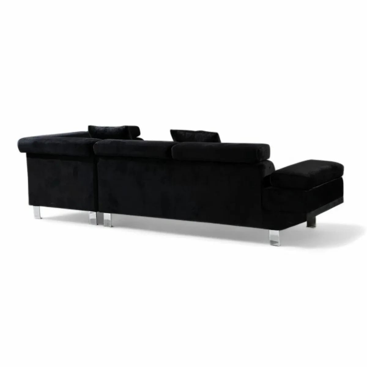 Black Velvet Corner Sofa 262cm Free delivery - Image 4