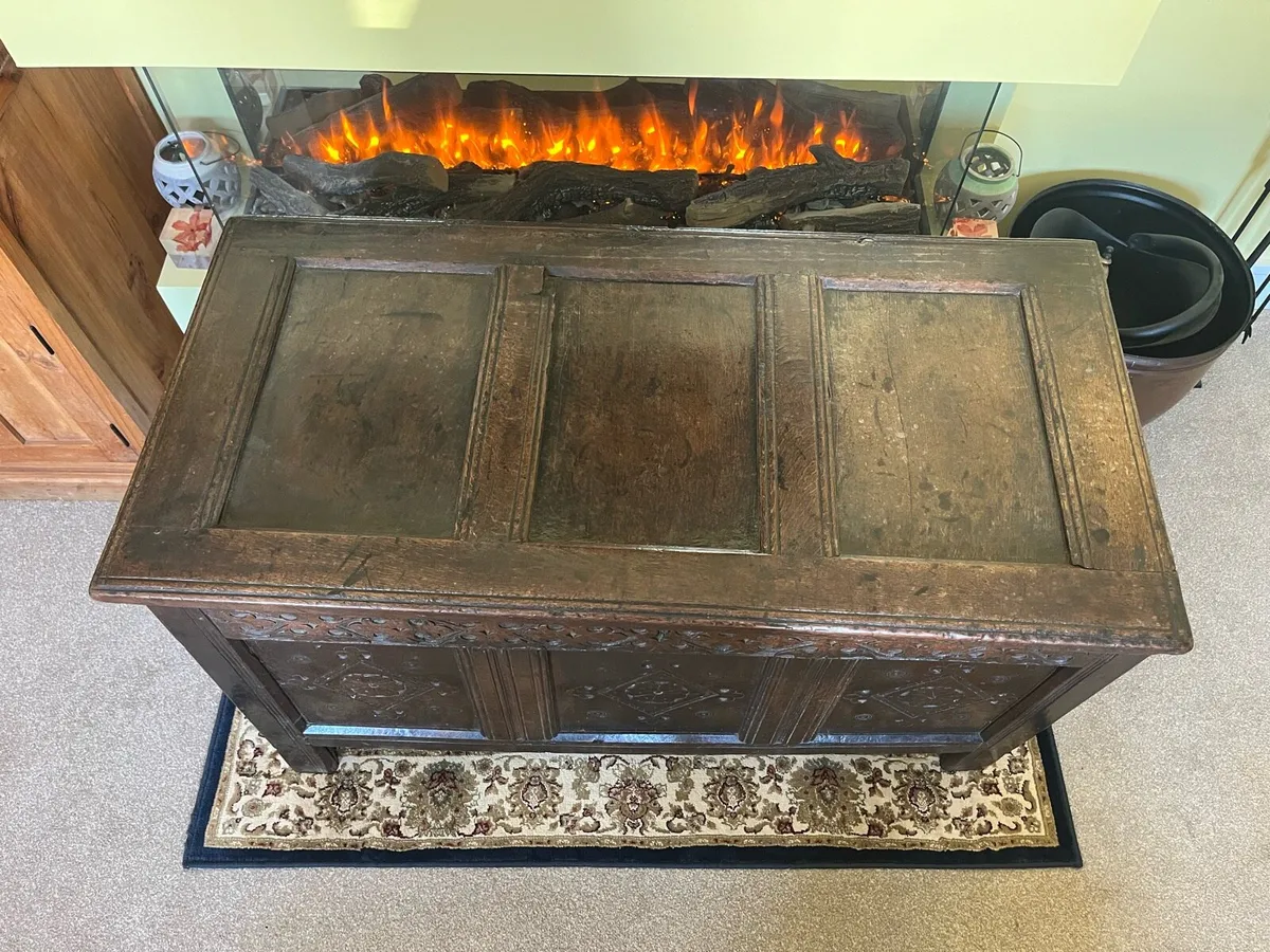 17th Century Oak Jacobean Coffer Chest - Image 3