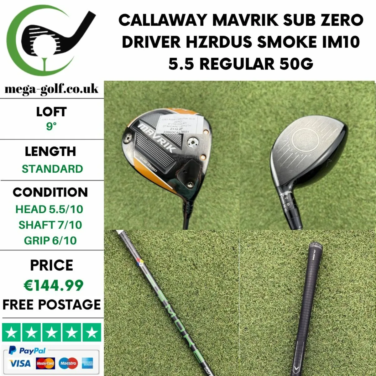 CALLAWAY MAVRIK SUB ZERO DRIVER / 9° / REGULAR - Image 1