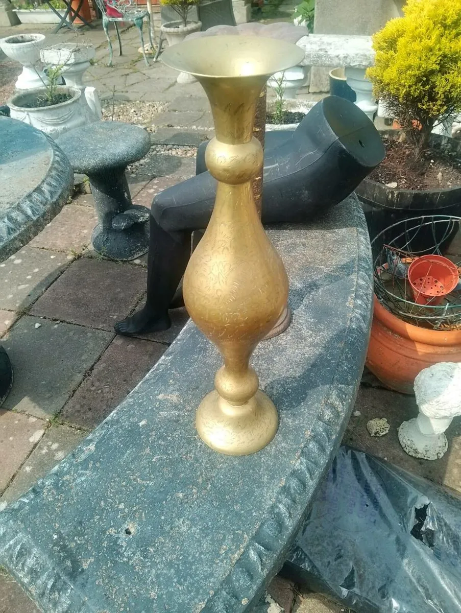 2  brass vases - Image 2