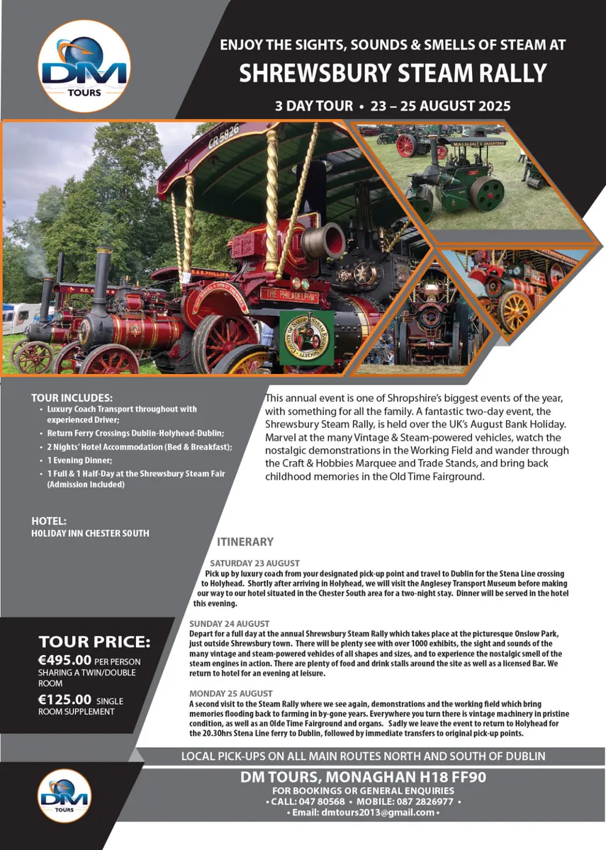 Coach tour to Shrewsbury Steam Rally - Image 2