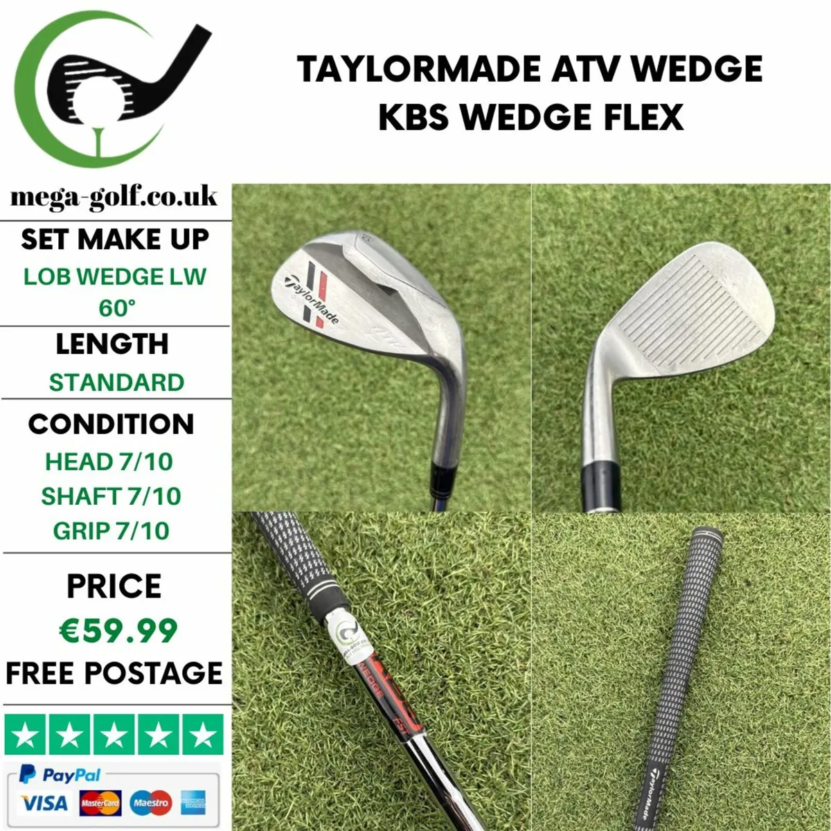 TAYLORMADE ATV WEDGE LW 60° / KBS WEDGE FLEX - Image 1