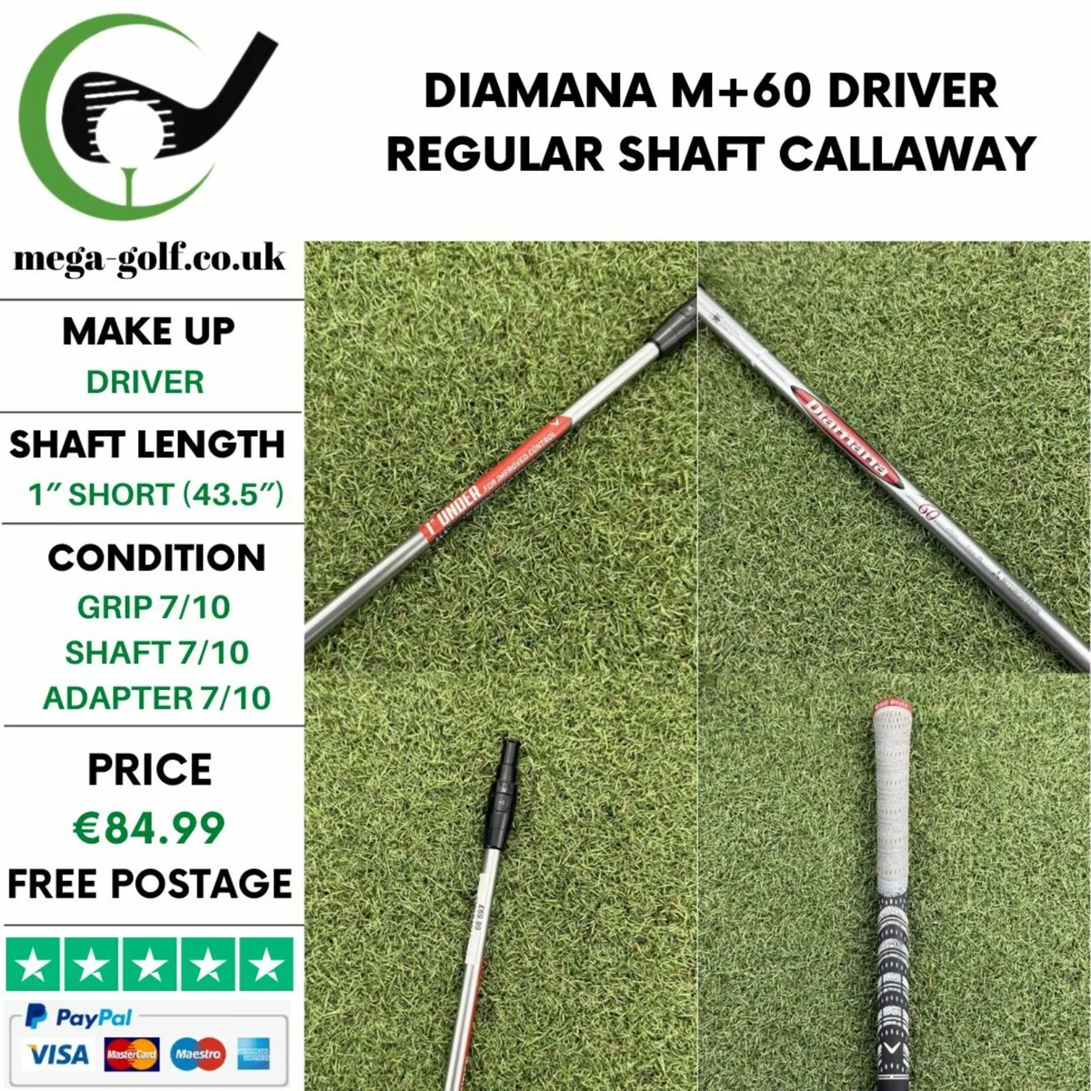 DIAMANA M+60 DRIVER REGULAR SHAFT / CALLAWAY - Image 1