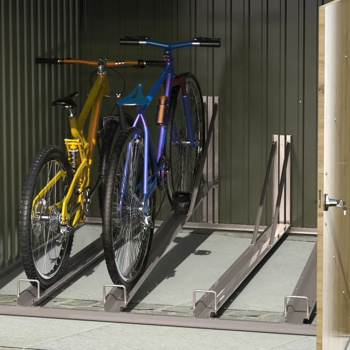 6x6 Steel Grey Bicycle Stores with Ramps. - Image 4