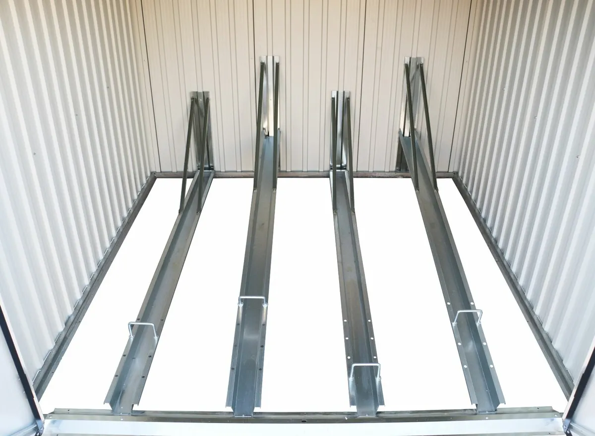 6x6 Steel Grey Bicycle Stores with Ramps. - Image 1