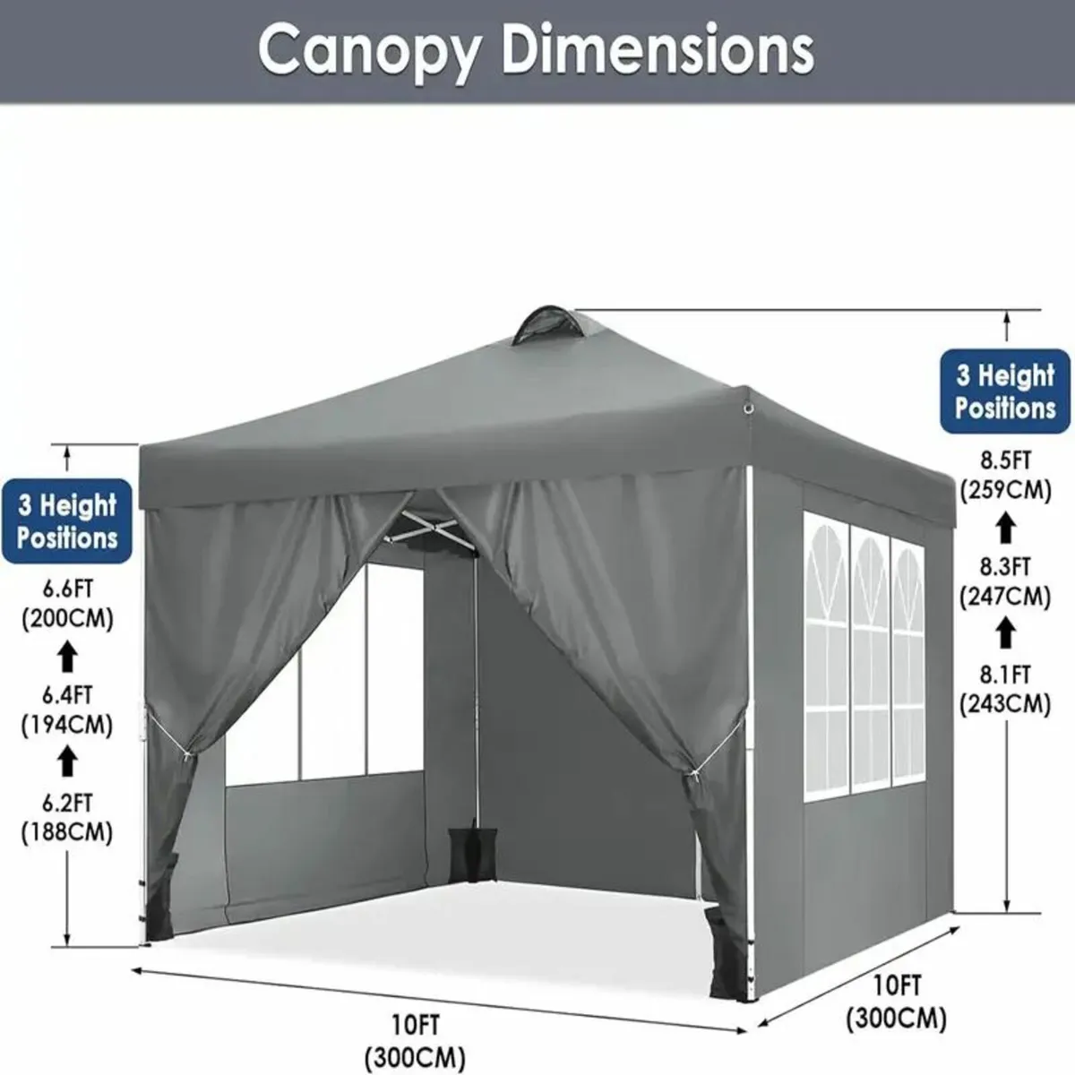 3×3m Pop Up Canopy Outdoor Canopy - Image 4
