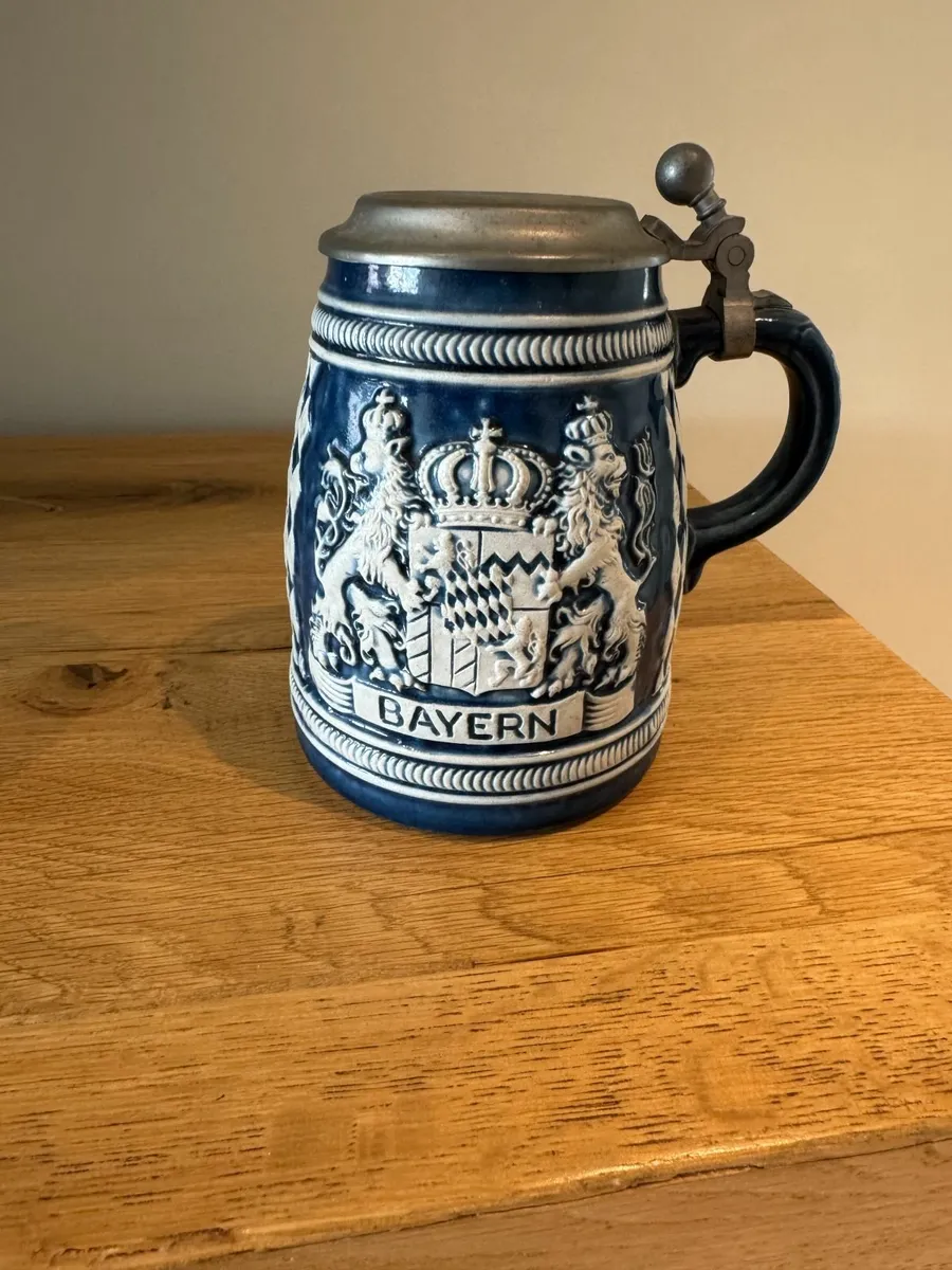 Bayern Beer Stein Ceramic with Pewter - Image 1