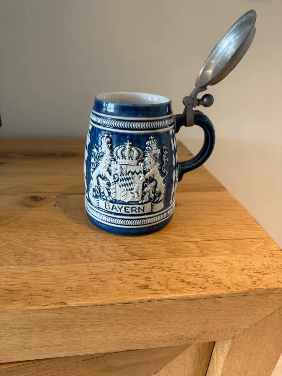 Bayern Beer Stein Ceramic with Pewter - Image 3