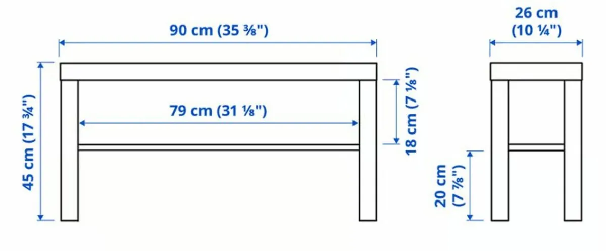 TV Bench/Stand 90x26x45cm - Image 3