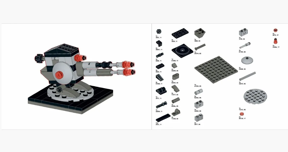 Star Wars Coruscant Guard Fort Turret Lego Minifig - Image 2